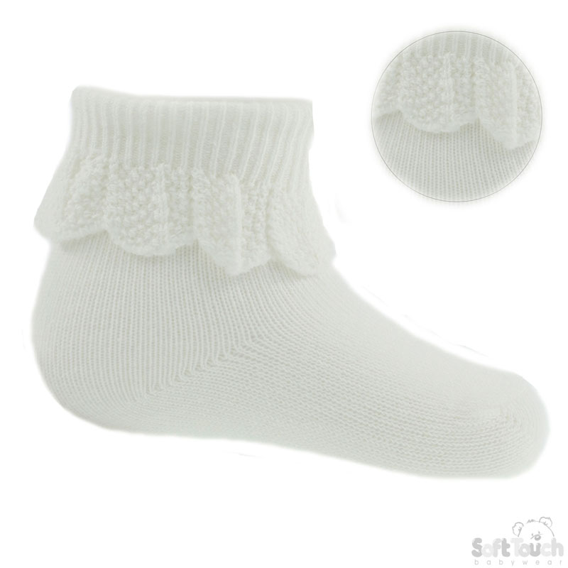 P/W/C Plain Jaquard Socks W/Lace No. S247