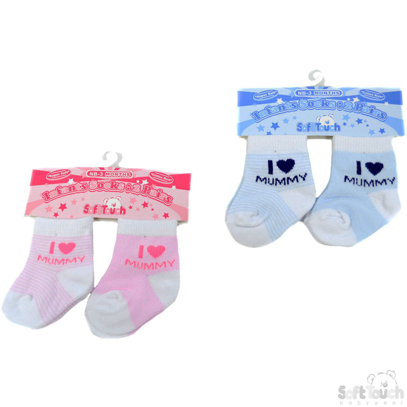 2 Pack 'I Love Mummy' Socks No. S250-M