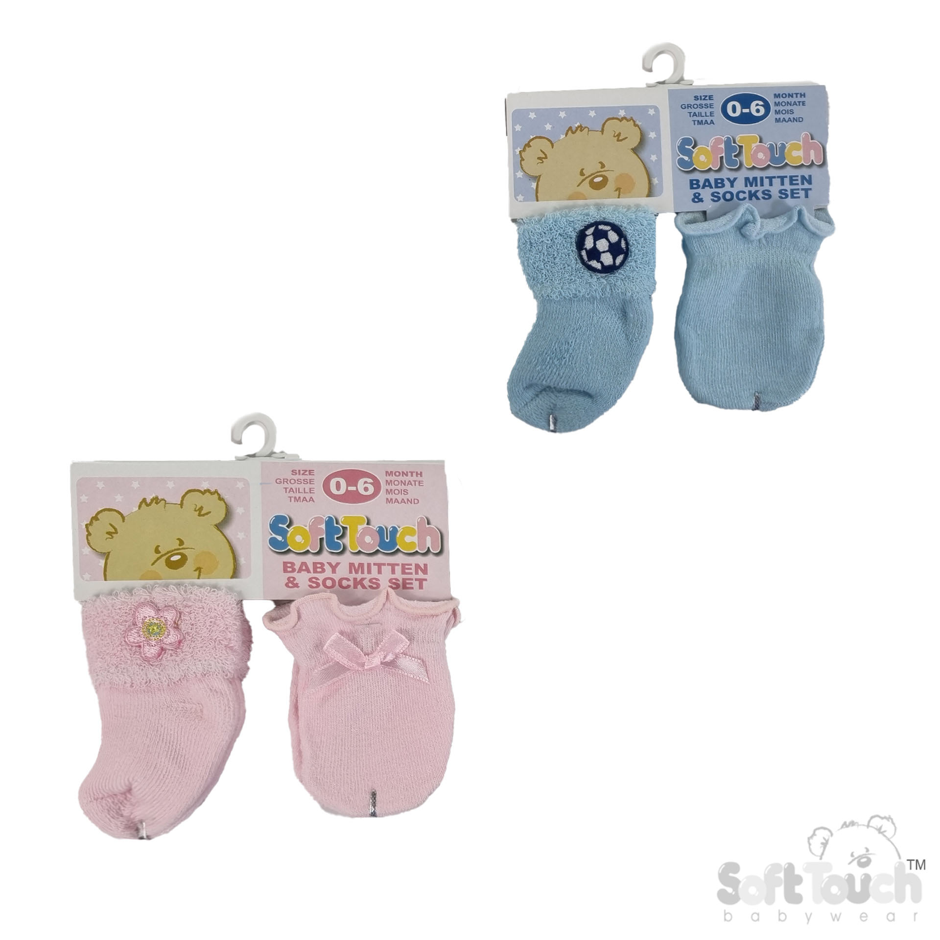 Terry Socks W/Patch & Mittens Set:  S252