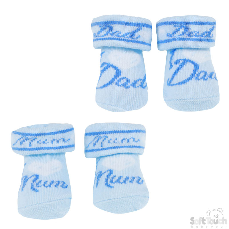Pink/Blue Socks : I Love Mum/Dad No. S285
