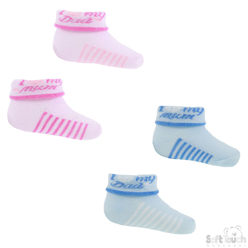 Pink/Blue I Love My Mum/Dad Socks No. S290