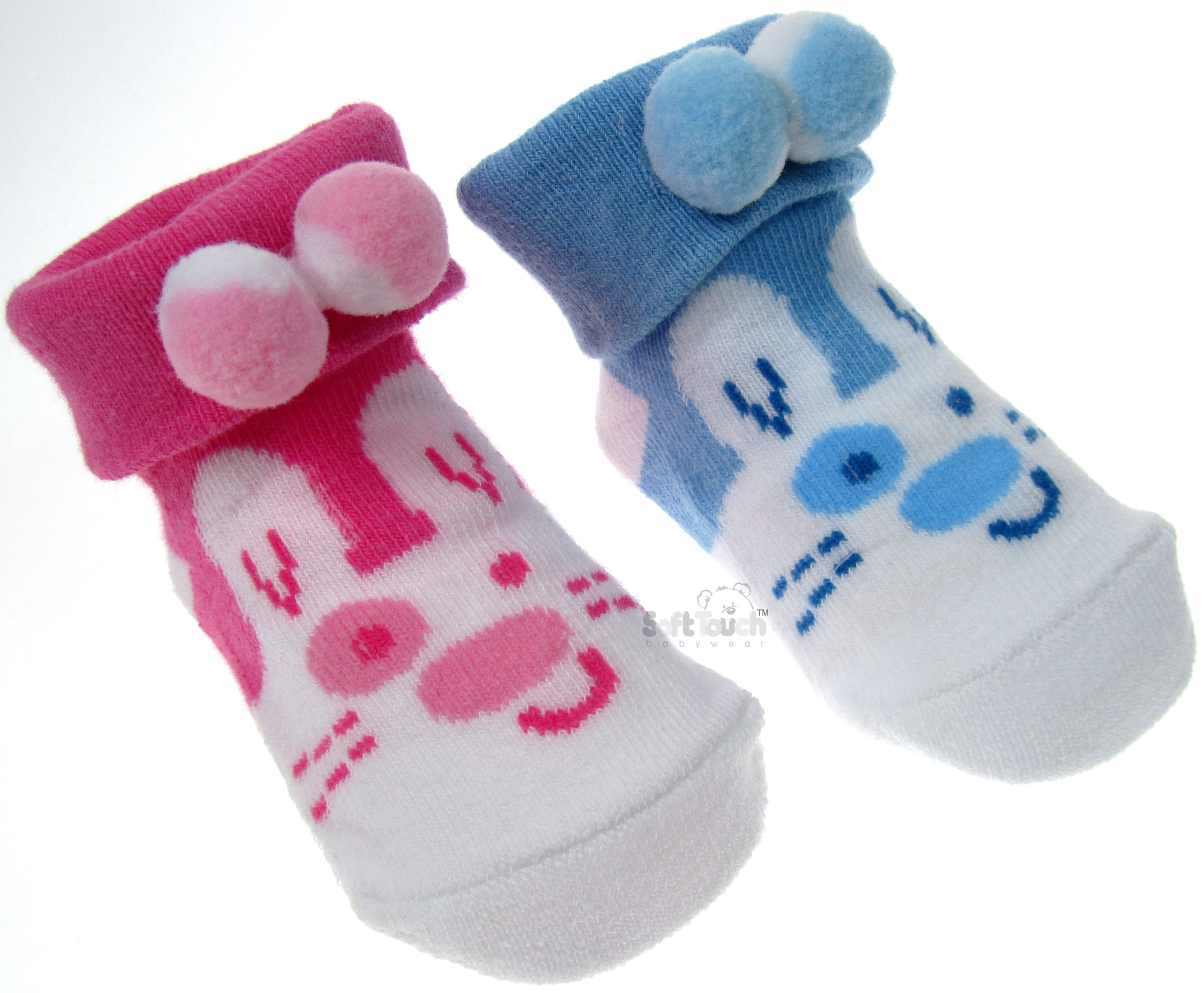 Terry Socks W/Rabbit & Bobble No. S292