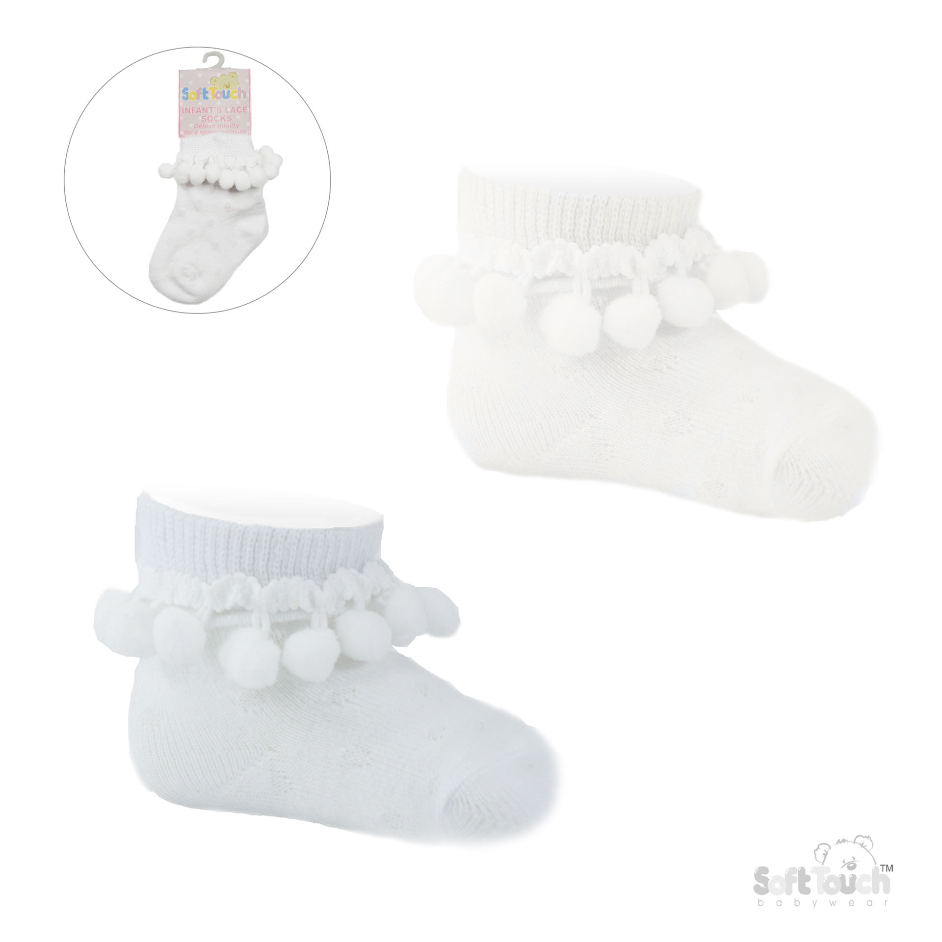 Infants Cotton Socks W/Bobbles No. S34