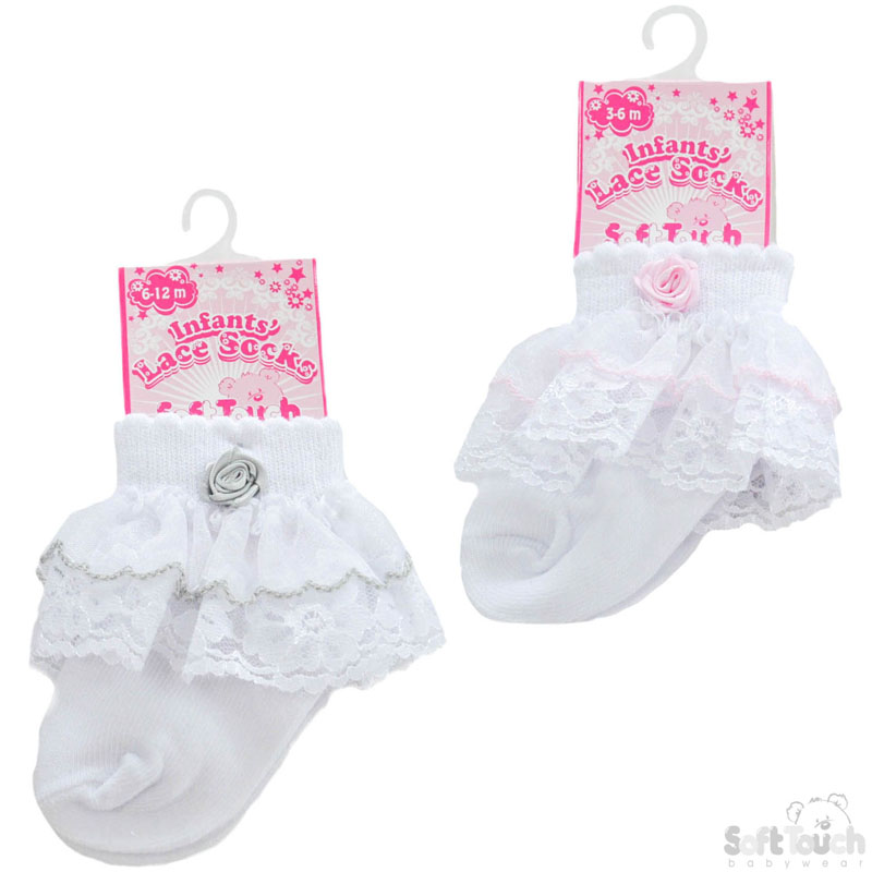 Plain Socks W/Lace, Rose & Frill No. S37