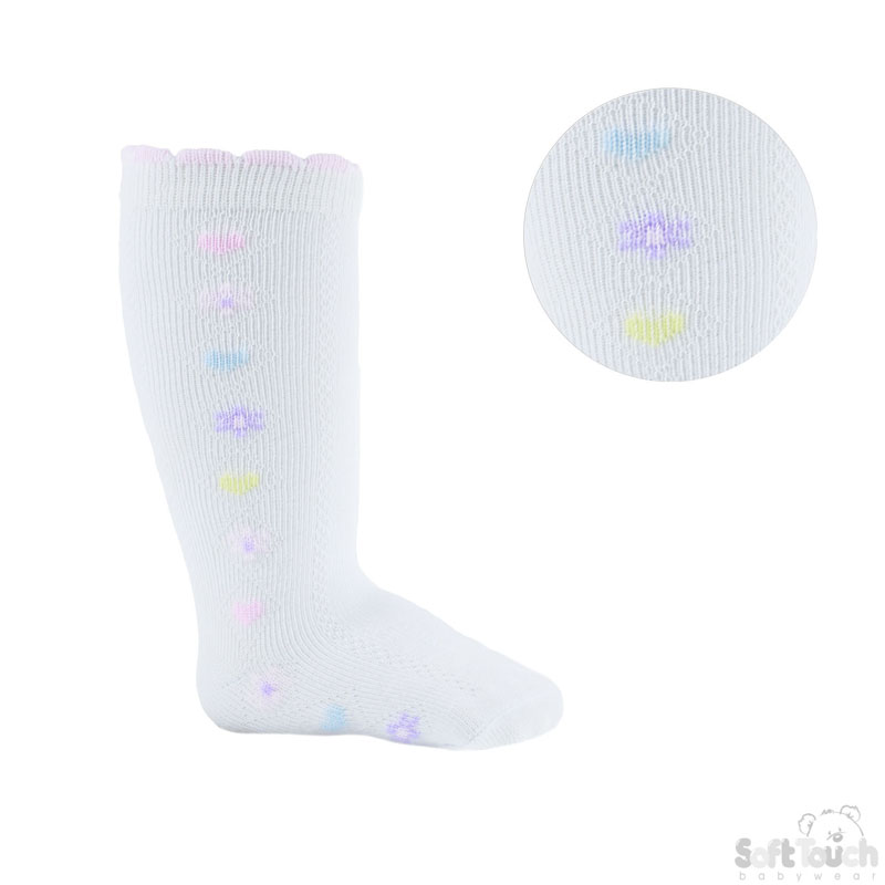 Jaquard Knee Length Socks W/Hearts No. S39