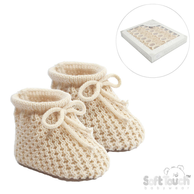 Coffee Acrylic Baby Bootees No.S401-COF