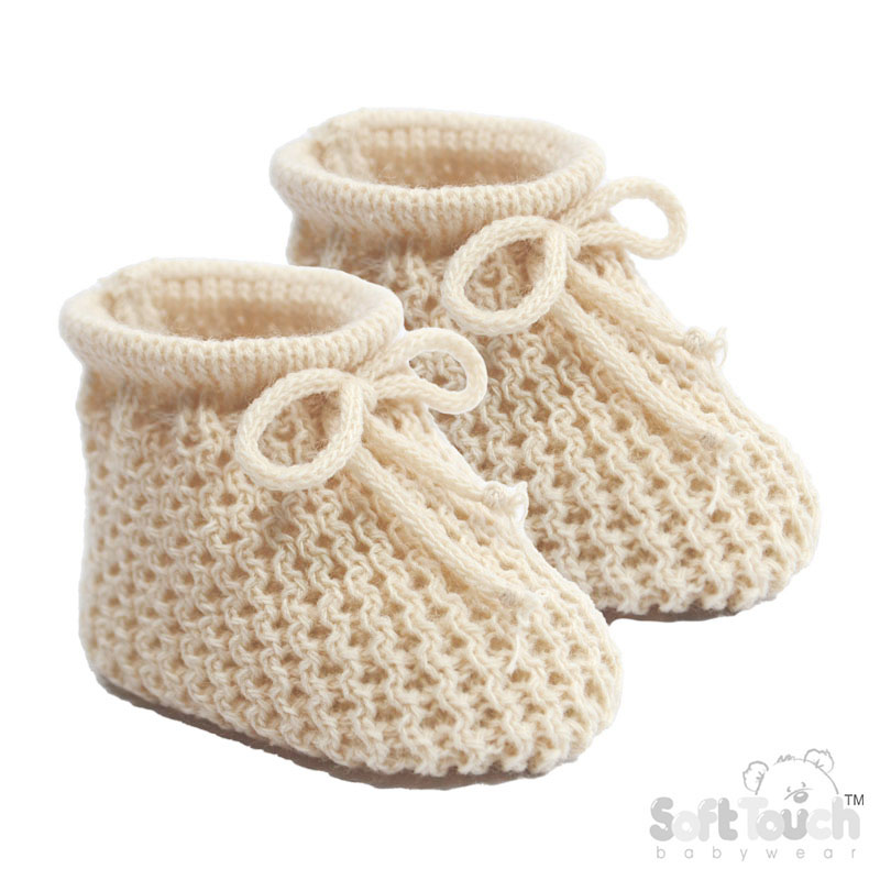 Coffee Acrylic Baby Bootees No.S401-COF