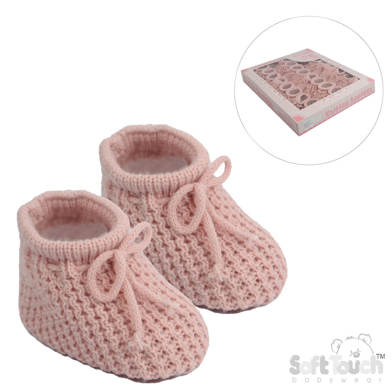 Dusty Pink Acrylic Baby Bootees No.S401-DP
