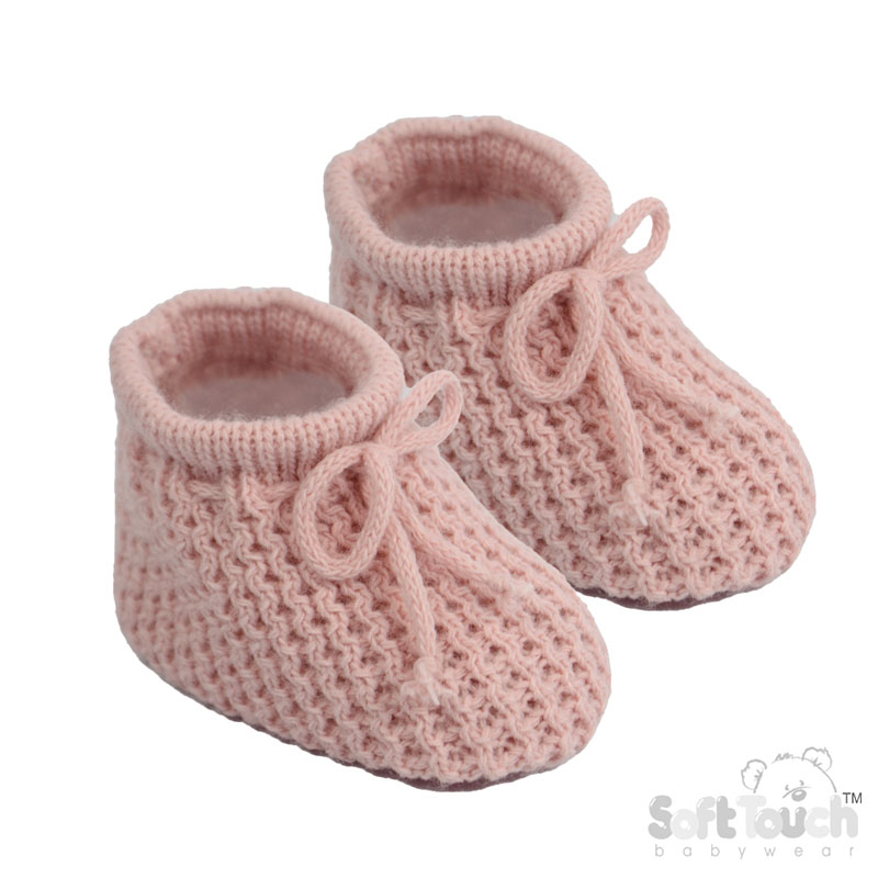 Dusty Pink Acrylic Baby Bootees No.S401-DP