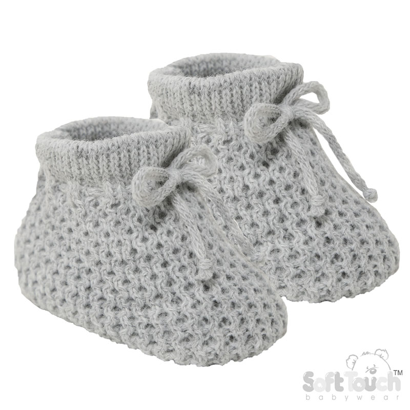 Grey Acrylic Baby Bootees No. S401-G