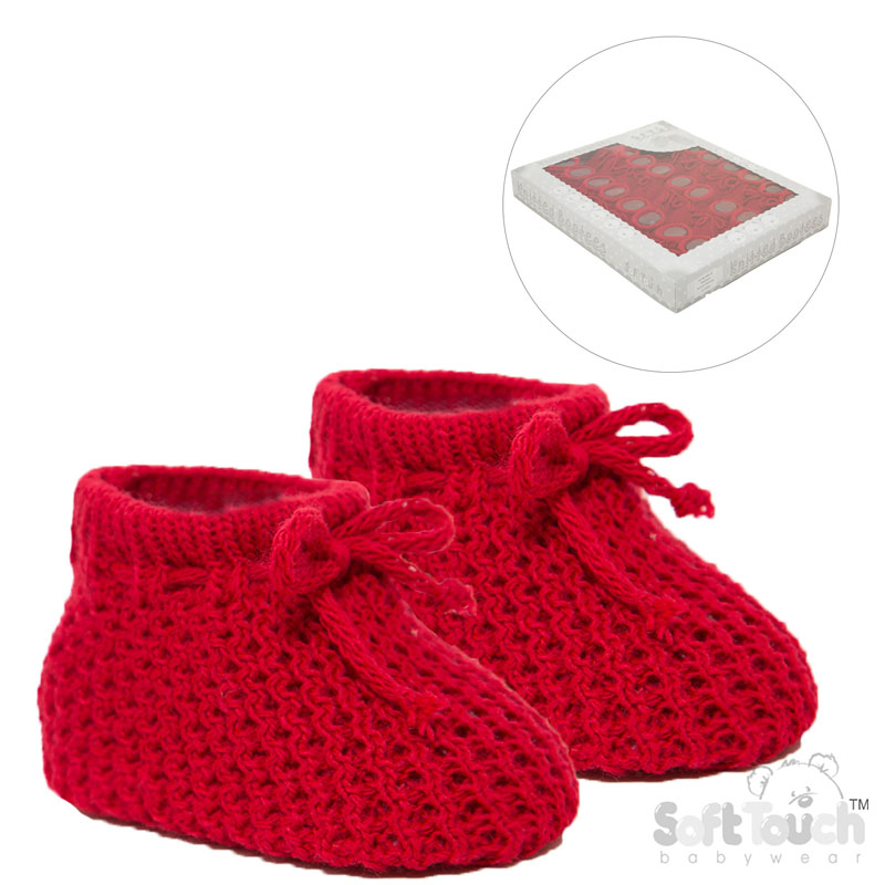 Red Acrylic Baby Bootees No. S401-R