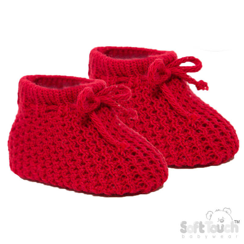 Red Acrylic Baby Bootees No. S401-R