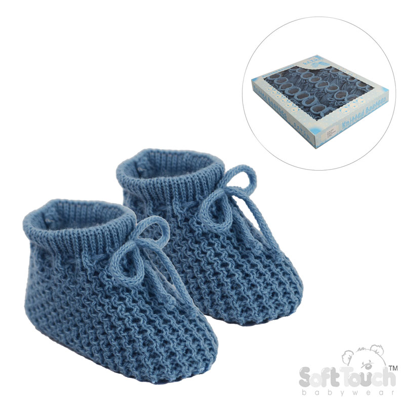 Steel Blue Acrylic Baby Bootees No.S401-SB