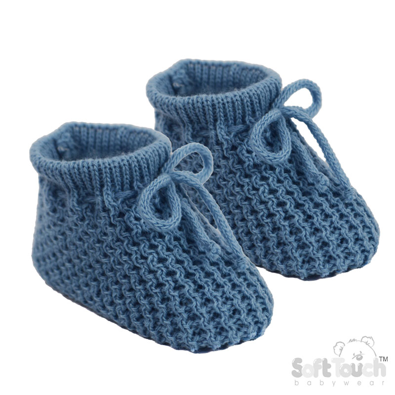 Steel Blue Acrylic Baby Bootees No.S401-SB