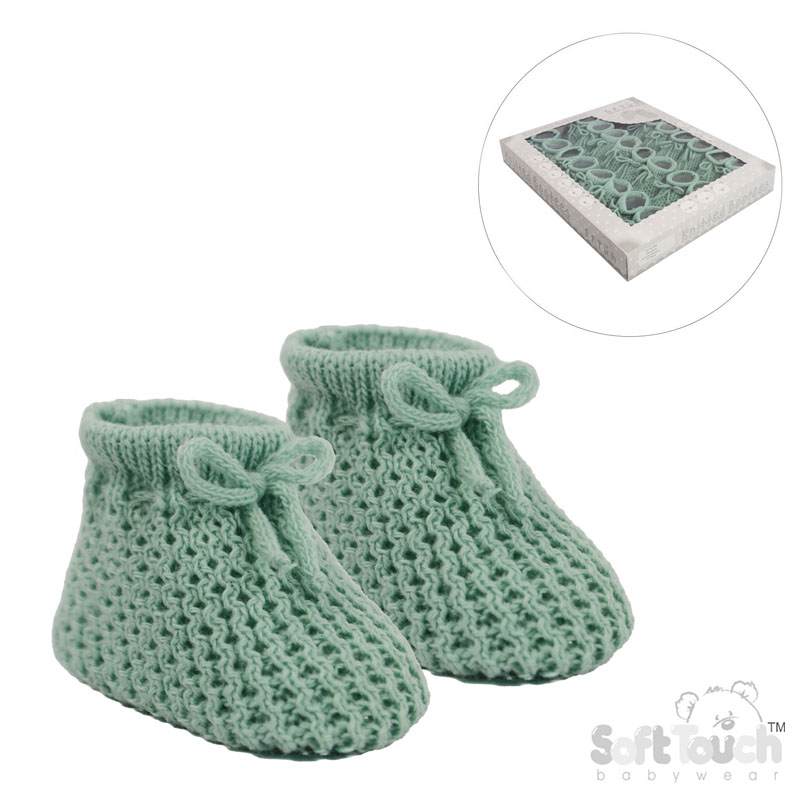 Sage Green Acrylic Baby Bootees No.S401-SG