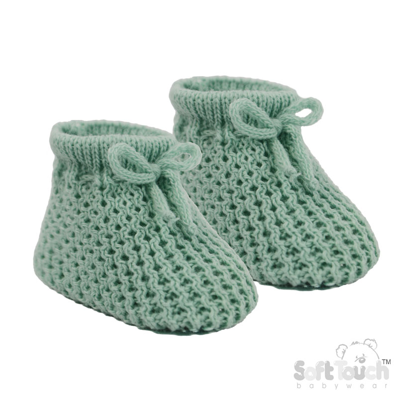 Sage Green Acrylic Baby Bootees No.S401-SG