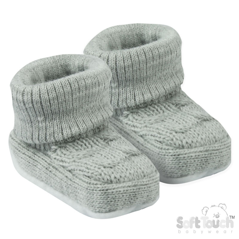 Acrylic Turnover Baby Bootees: S403-G