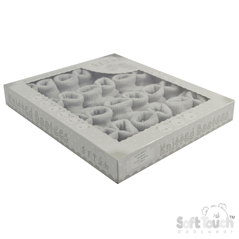 Acrylic Turnover Baby Bootees: S403-G