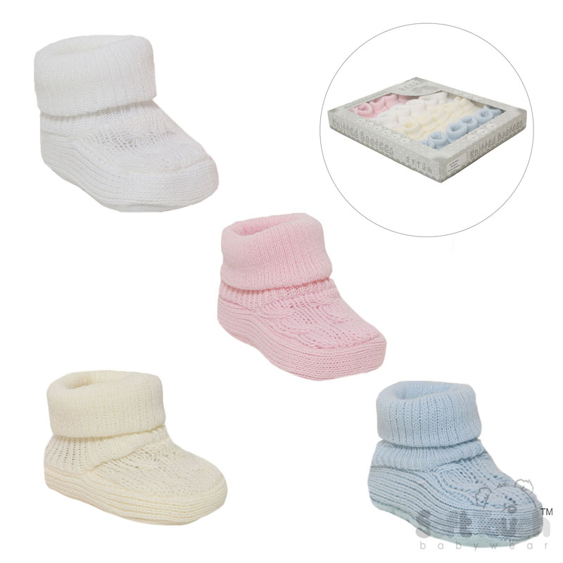P/B/W/C Acrylic Baby Bootees No. S403