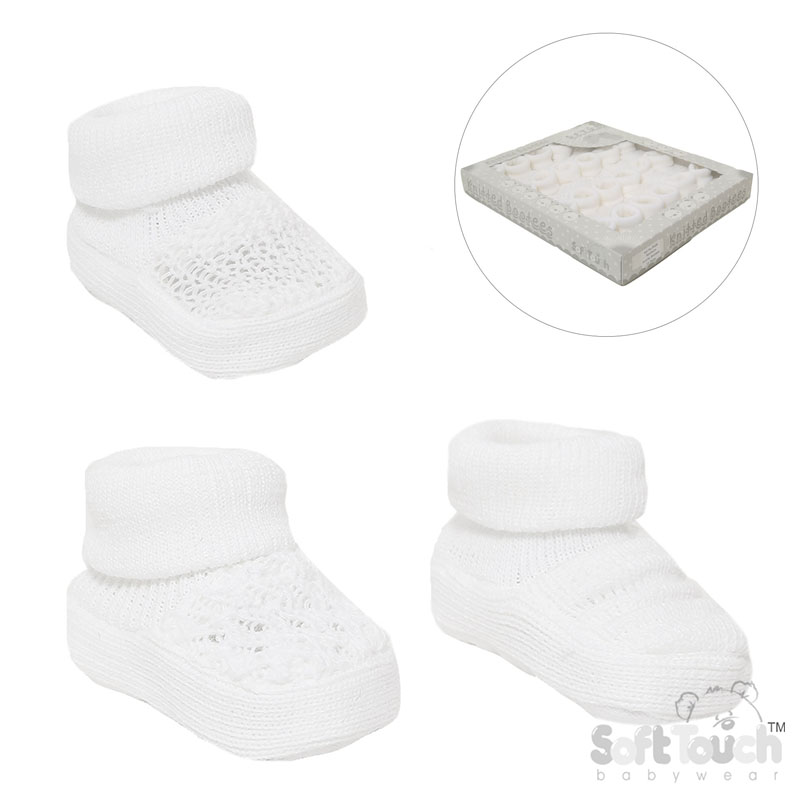 White Acrylic Baby Bootees No. S406