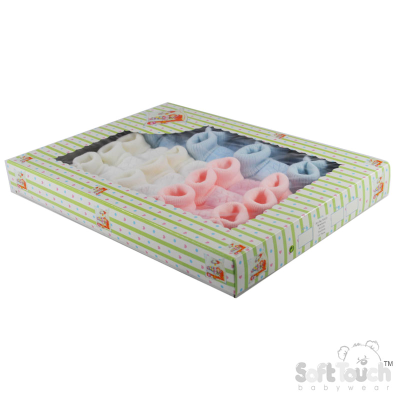 Acrylic Emb. Baby Bootees No.S410