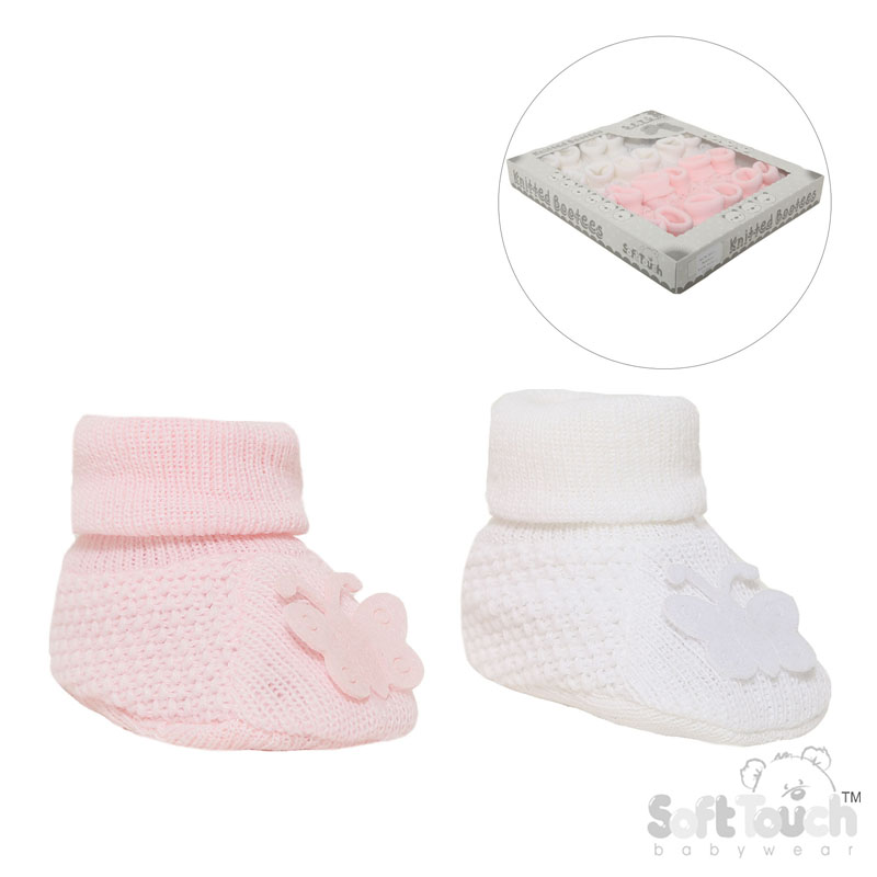 Acrylic Baby Bootees W/Butterfly S412