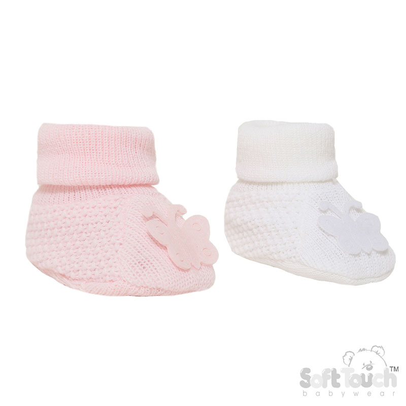 Acrylic Baby Bootees W/Butterfly S412