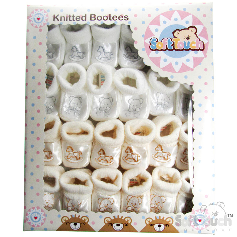 Acrylic Satin Bootees-W/Emb S413
