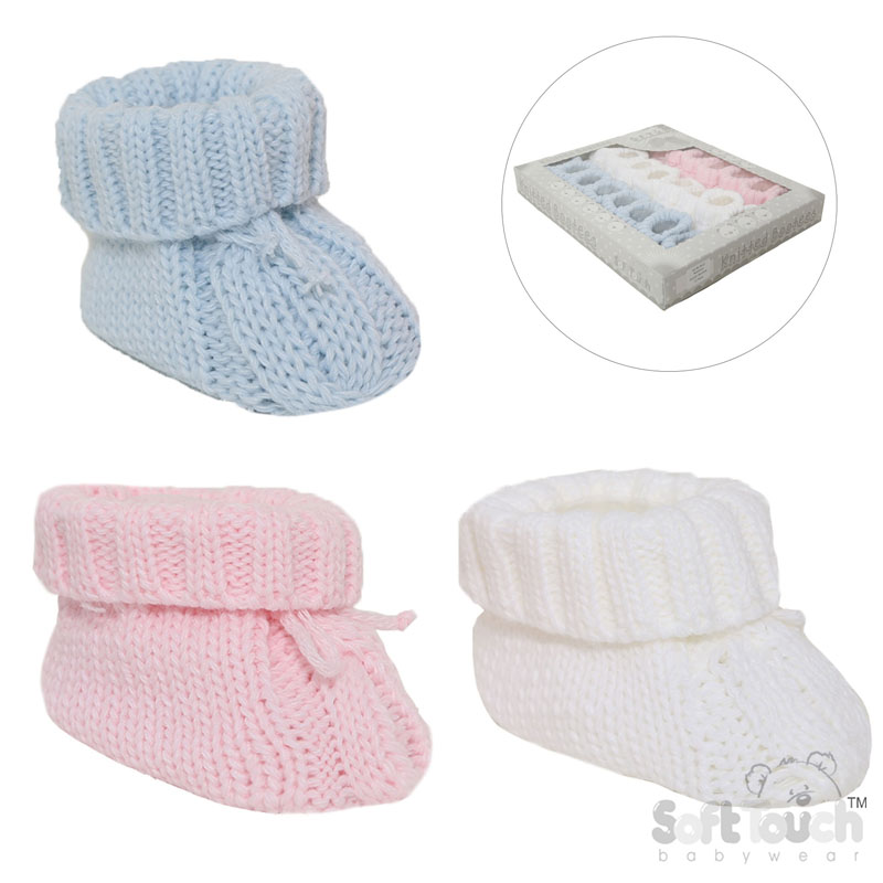 Acrylic Bootees W/Turnover & Bow S415