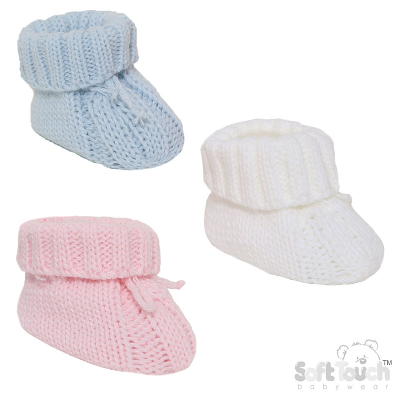 Acrylic Bootees W/Turnover & Bow S415