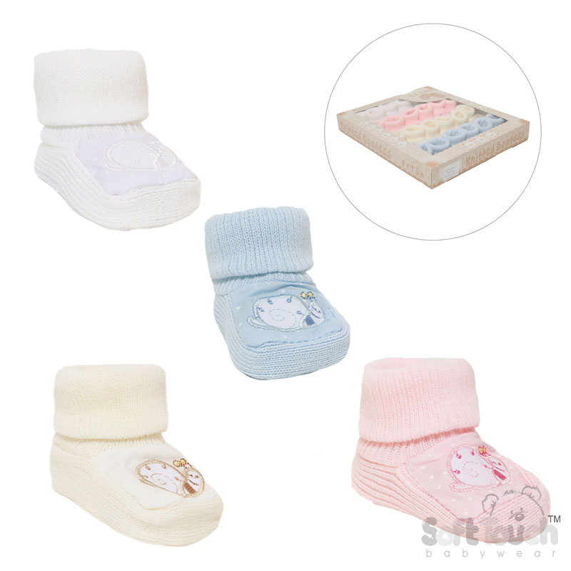 Acrylic Bootees - Snail Applique No.S417