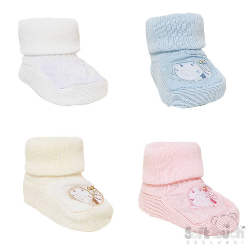 Acrylic Bootees - Snail Applique No.S417