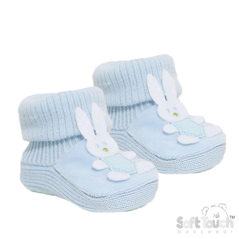 Blue Acrylic Bunny Bootees No. S424