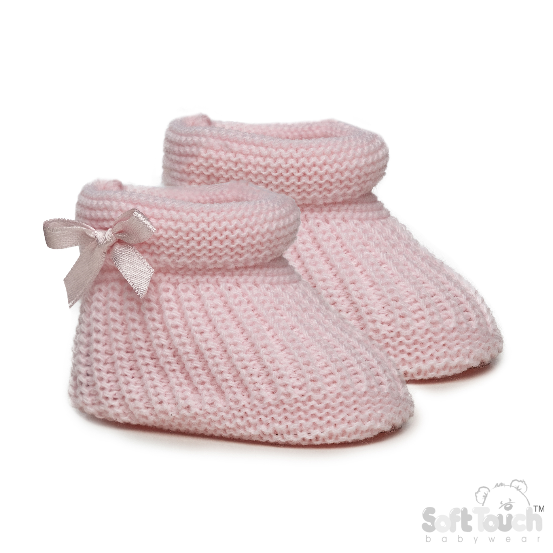 Pink Acrylic Bootees with Bow : S441-P