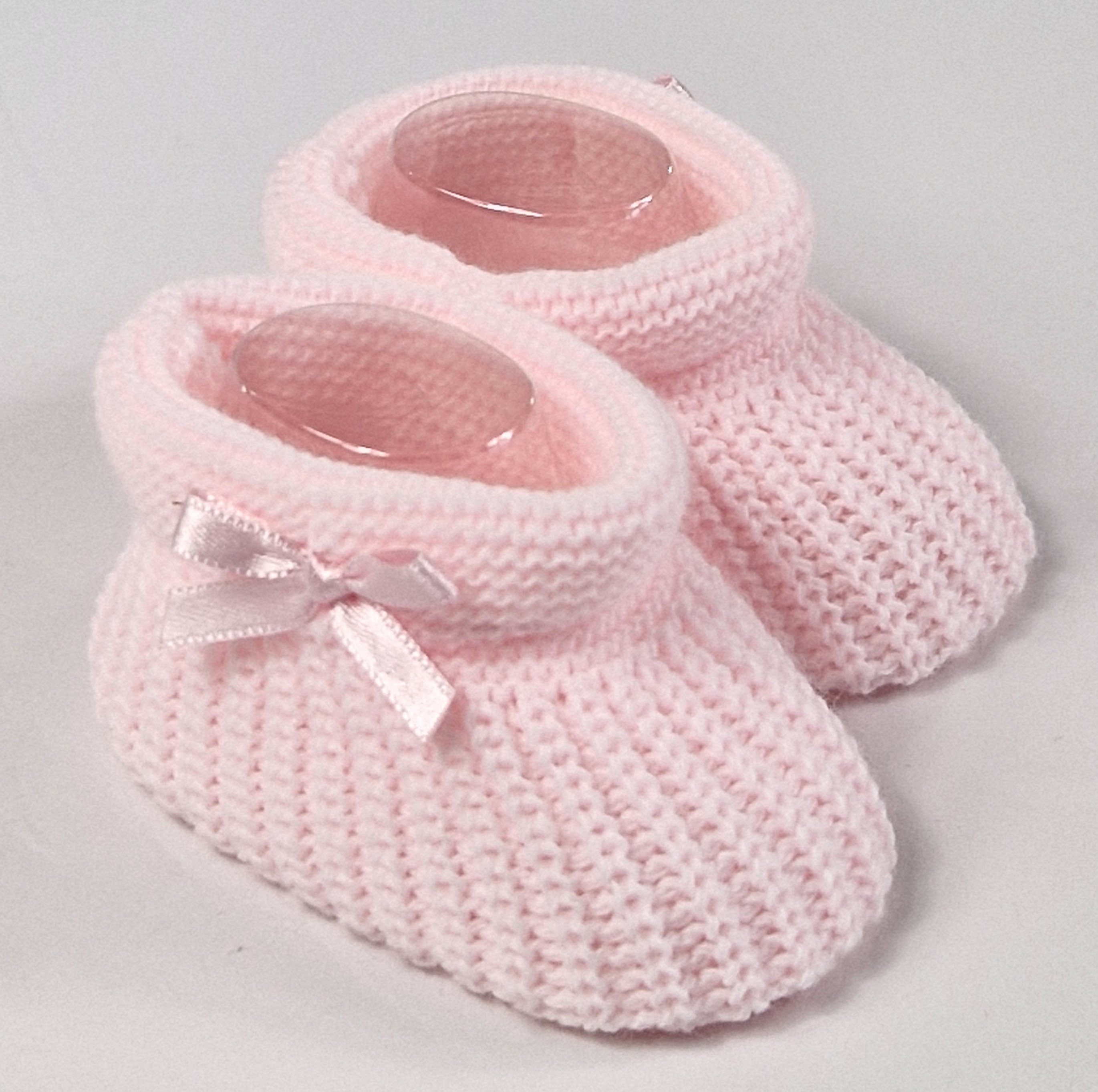 Pink Acrylic Bootees with Bow : S441-P