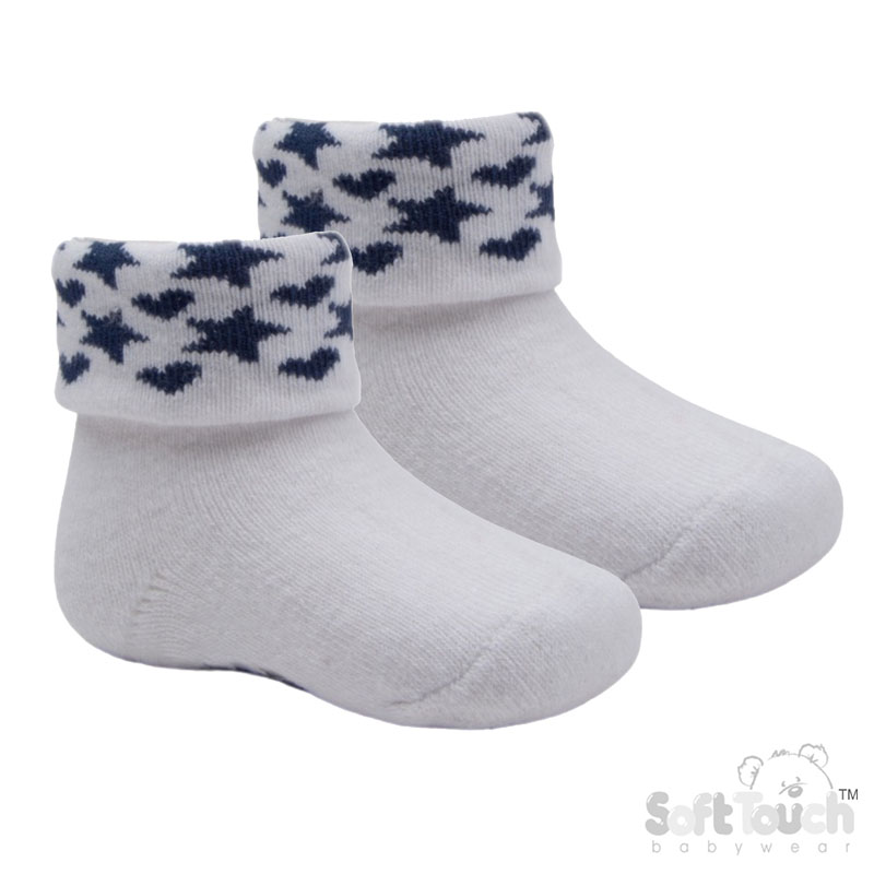 White 2 Pack Anti-Slip Terry Socks No. S520-W