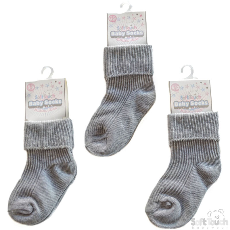 Grey 3-24M Plain TOT Socks S59