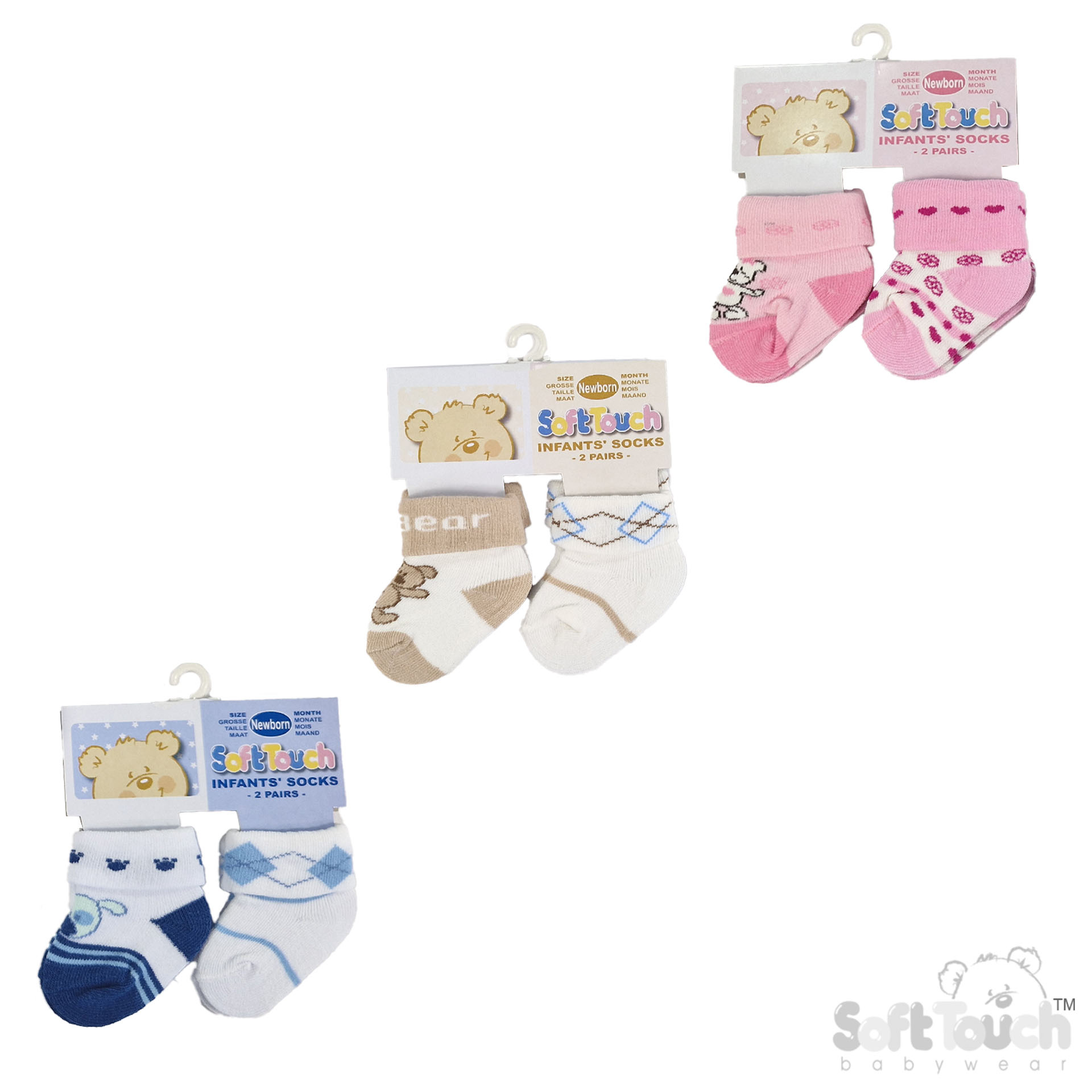 Printed New Born Sock : 2 PACK No.S60