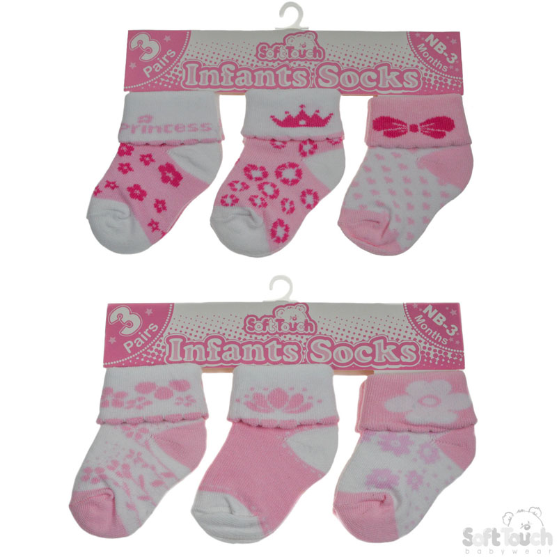 Girls 3 Packs Socks No. S67-19