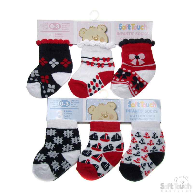 Assorted 3 Pack Socks No.S68