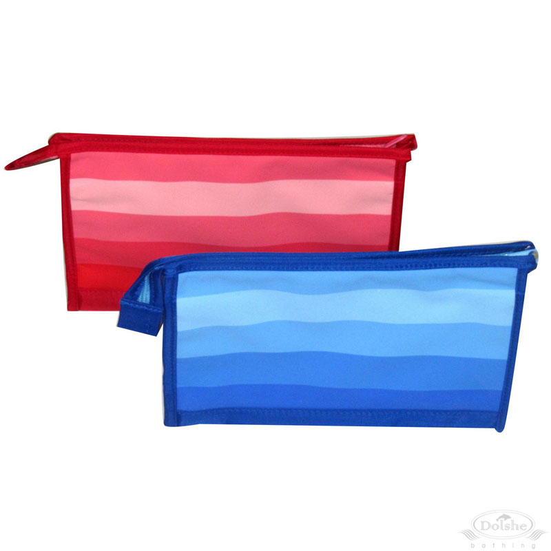 190 Nylon Large Cosmetic Bag W/Stripes No. S692