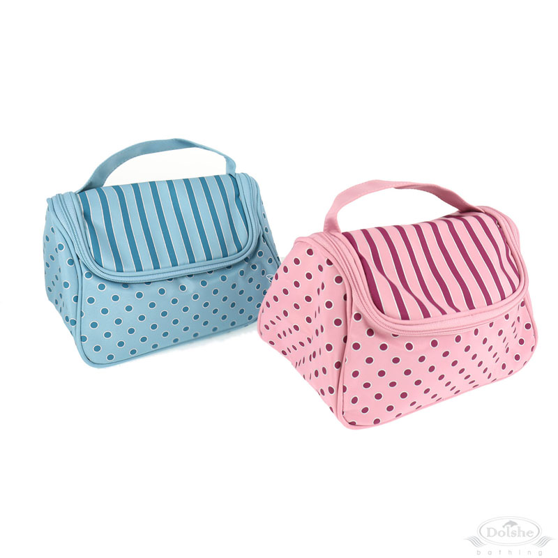 Large Cosmetic Bag-Dots & Stripes No. S710