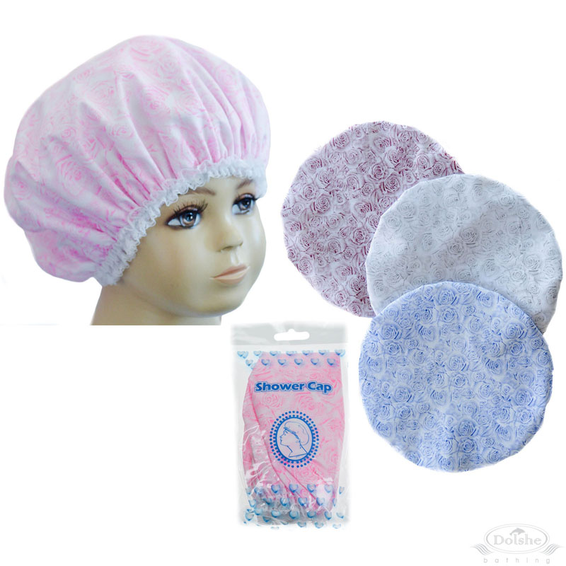 Rose Print Showercap in Polybag No. S728-HC