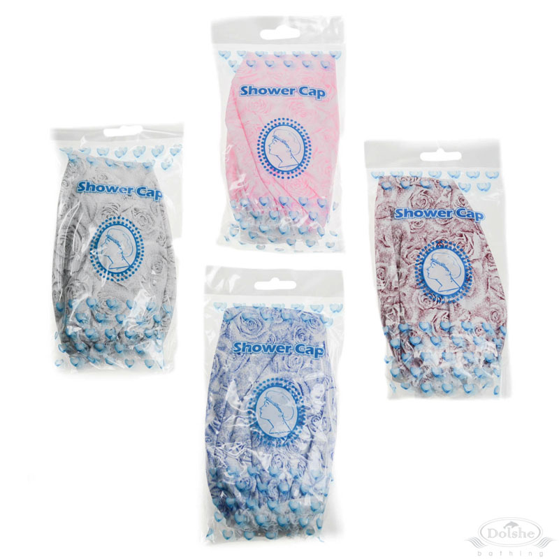 Rose Print Showercap in Polybag No. S728-HC