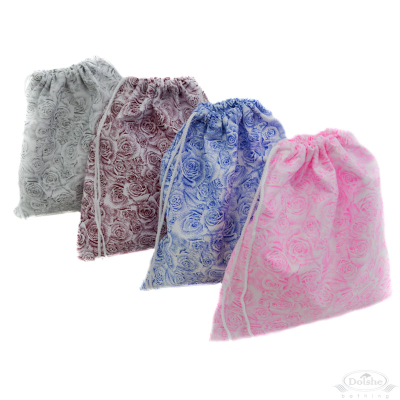 Rose Print Drawstring Bag No.S729