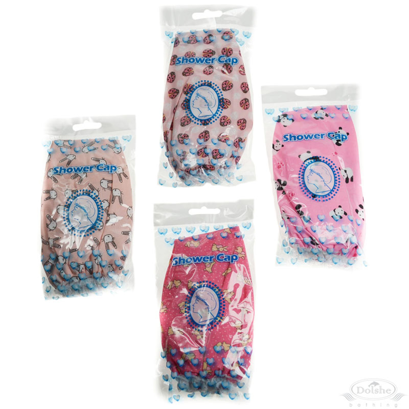 Fun Asst Pink Shower Cap in Polybag No. S730-HC