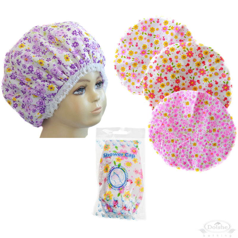 Bright Floral Showercap in Polybag No. S732-HC