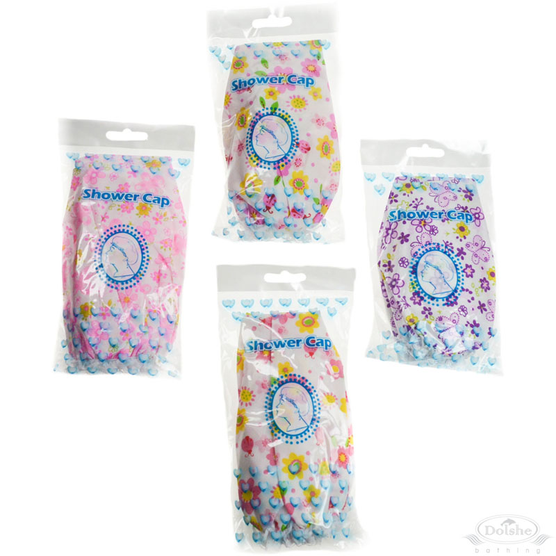 Bright Floral Showercap in Polybag No. S732-HC