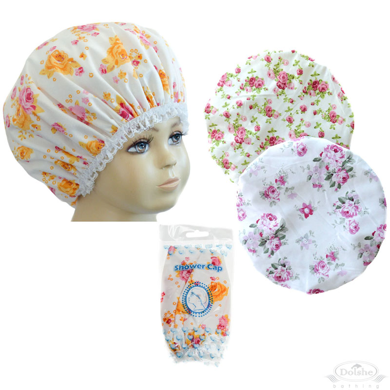 Floral Shower Cap in Polybag No. S734-HC