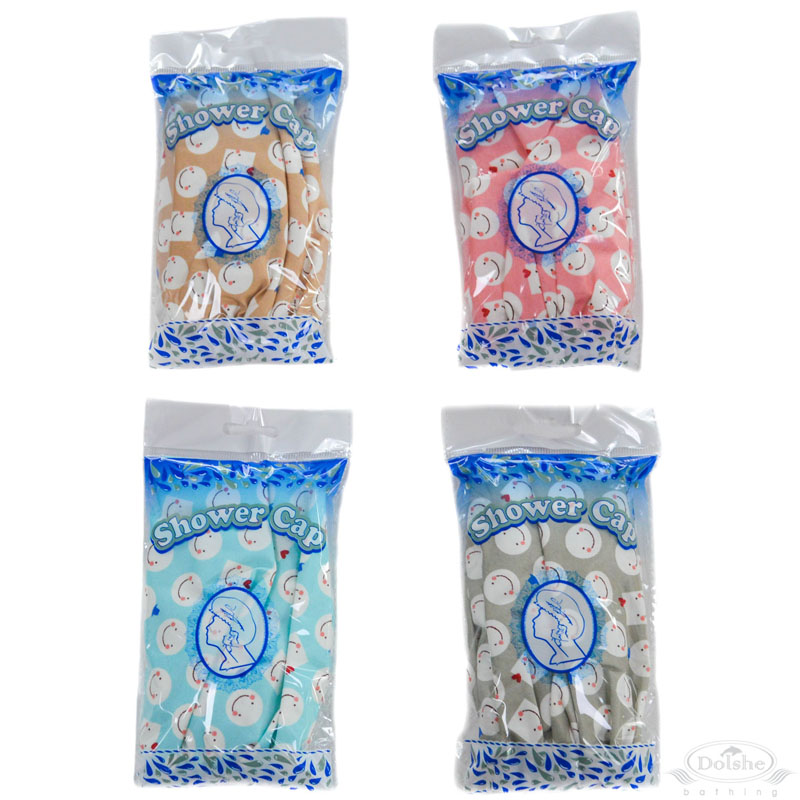 Smiley Print Showercaps in Polybag No. S746-HC